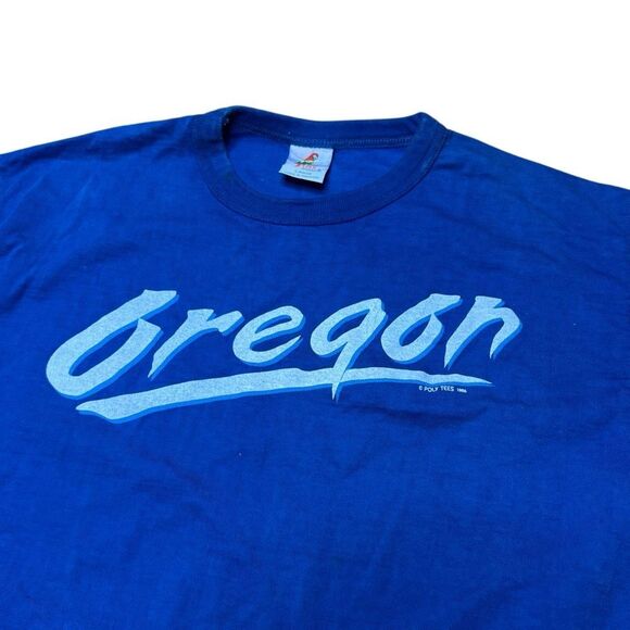 American Vintage 80s Oregon Crop Top Single Stitch Shirt Large - Picture 3 of 6